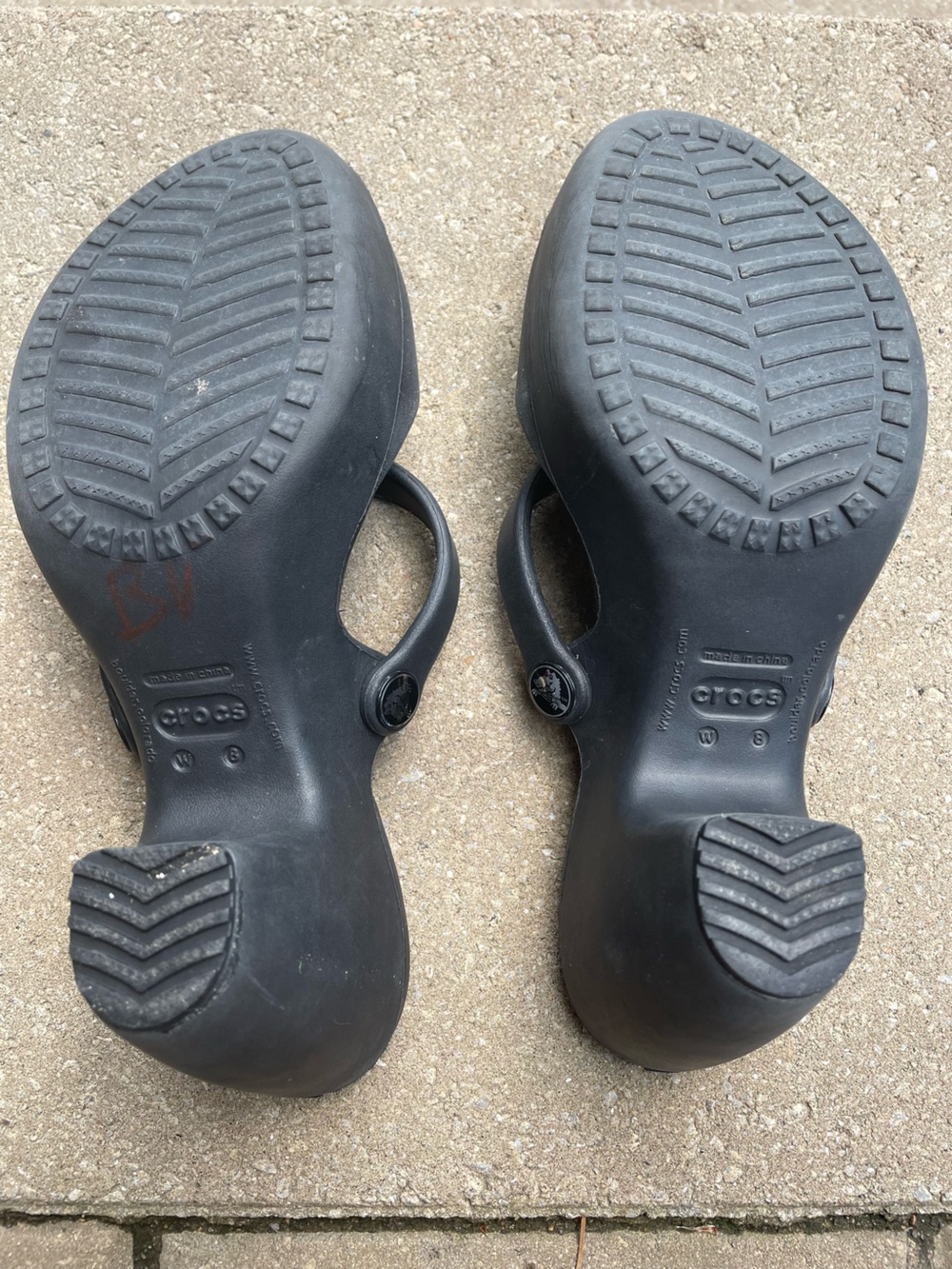 Crocs Cyprus IV Black Platform Heel Sandals Comfort Criss Cross Slip On Chunky - Picture 9 of 14